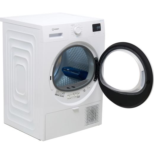 ndesit C YD 92D WW UK 9Kg Heat Pump Tumble Dryer - White - Door open